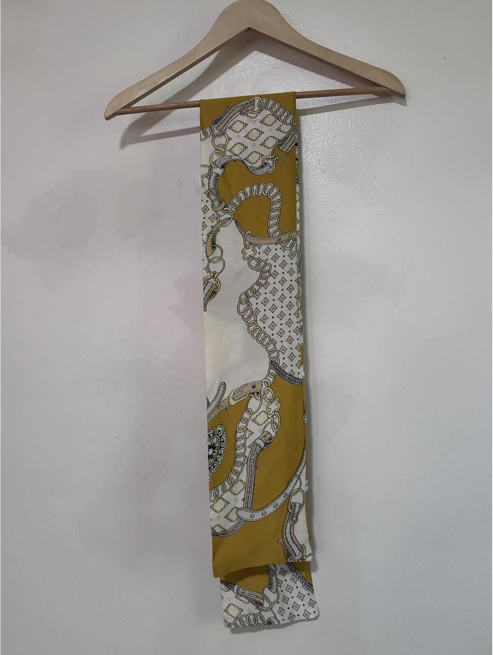 Yellow & Cream Satin Scarf 5.5" x 58"